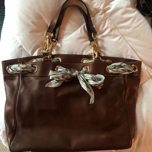 Gucci Positano Brown Leather scarf Handbag